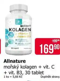 Teta Allnature mořský kolagen + vit. C + vit. B3, 30 tablet nabídka