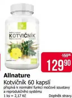 Teta Allnature Kotvičník 60 kapslí nabídka