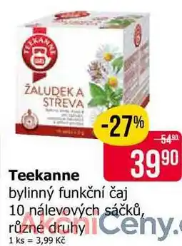 Teta Teekanne bylinný funkční čaj 10 nálevových sáčků, různé druhy nabídka