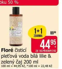 Teta Floré čisticí pleťová voda bílá lilie & zelený čaj 200 ml nabídka
