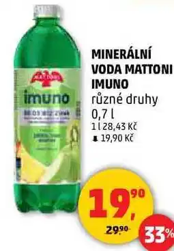 Penny Market MINERÁLNÍ VODA MATTONI IMUNO, 0,7 l nabídka