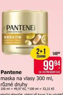 Teta Pantene maska na vlasy 300 ml, různé druhy nabídka