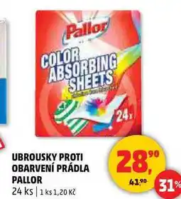Penny Market UBROUSKY PROTI OBARVENÍ PRÁDLA PALLOR, 24 ks nabídka