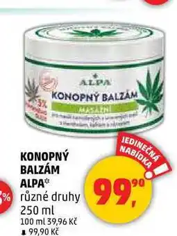 Penny Market KONOPNÝ BALZÁM ALPA, 250 ml nabídka