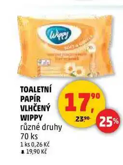 Penny Market TOALETNÍ PAPÍR VLHČENÝ WIPPY, 70 ks nabídka
