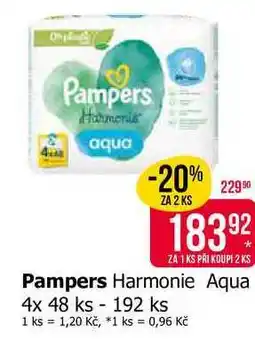 Teta Pampers Harmonie Aqua 4x 48 ks 192 ks nabídka