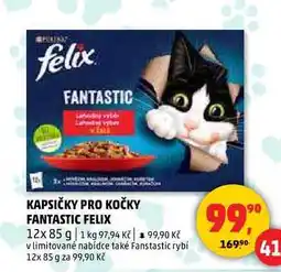 Penny Market KAPSIČKY PRO KOČKY FANTASTIC FELIX, 12x 85 g nabídka
