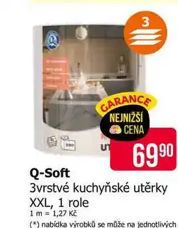 Teta Q-Soft 3vrstvé kuchyňské utěrky XXL, 1 role nabídka