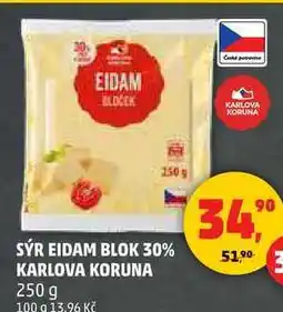 Penny Market SÝR EIDAM BLOK 30% KARLOVA KORUNA, 250 g nabídka