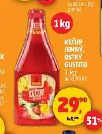 Penny Market KEČUP JEMNÝ, OSTRÝ GUSTITO, 1 kg nabídka
