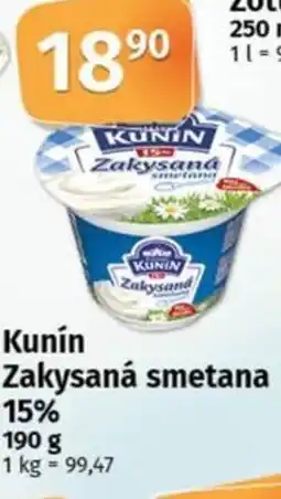Coop Kunín Zakysaná smetana 15% nabídka