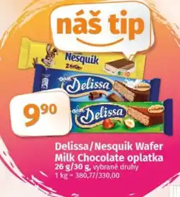 Coop Delissa/Nesquik Wafer Milk Chocolate oplatka nabídka