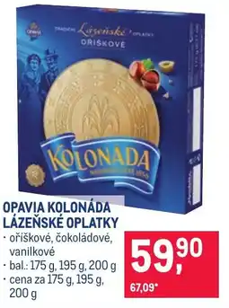 Makro Opavia kolonáda lázeňské oplatky nabídka