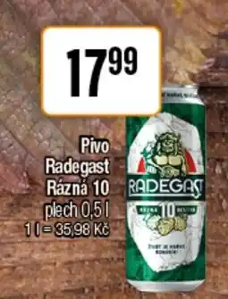 TEMPO Pivo Radegast Rázná 10 nabídka
