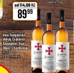TEMPO Vino Templářské sklepy Cejkovice Sauvignon, Irsai Oliver, Chardonnay nabídka