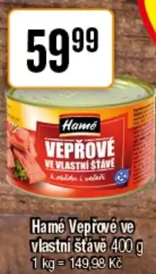 TEMPO Hamé Vepřové ve vlastní šťávě nabídka