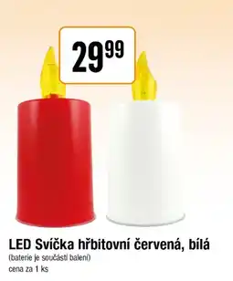 TEMPO LED Svíčka hřbitovní červená, bílá nabídka