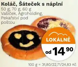 Konzum Koláč, Šáteček s náplní nabídka
