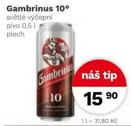 Konzum Gambrinus 10° světlé výčepní pivo nabídka