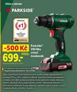 Lidl Parkside 20V Aku vrtačí šroubovák nabídka