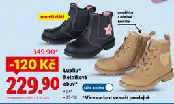 Lidl Lupilu Kotníková obuv nabídka