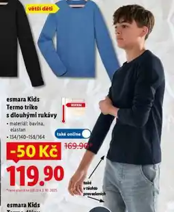 Lidl esmara Kids Termo triko s dlouhými rukávy nabídka