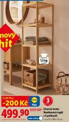 Lidl Livarno home Bambusový regál s 5 policemi nabídka