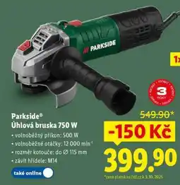 Lidl PARKSIDE Úhlová bruska 750 W nabídka