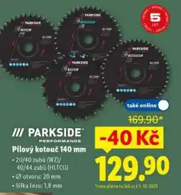 Lidl PARKSIDE Pilový kotouč 140 mm nabídka