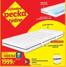 Lidl Livarno 7zónová komfortní pěnová matrace nabídka