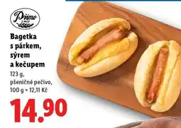 Lidl Bagetka s párkem, sýrem a kečupem nabídka