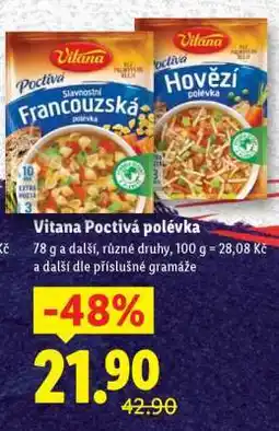 Lidl Vitana Poctivá polévka nabídka