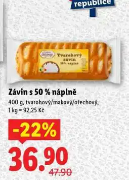 Lidl ZÁVIN S 50 % NÁPLNĚ nabídka