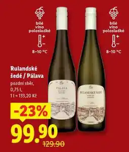 Lidl Rulandské šedé, Pálava nabídka