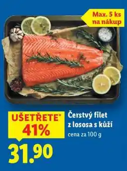 Lidl Čerstvý filet z lososa s kůží nabídka