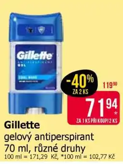Teta Gillette gelový antiperspirant nabídka