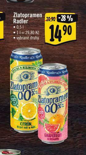 Albert Zlatopramen radler nabídka