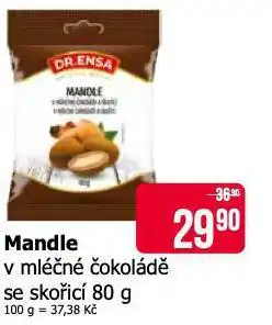 Teta Mandle v mléčné čokoládě se skořící nabídka