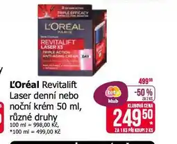 Teta L´oreal revitalift laser denní nebo noční krém nabídka