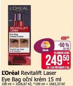 Teta L´oreal revitalift laser eye bag oční krém nabídka