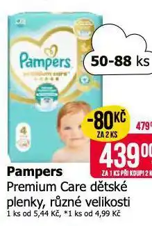 Teta Pampers premium care dětské plenky nabídka