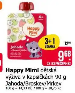 Teta Happy mimi dětská výživa v kapsičkách broskev nabídka