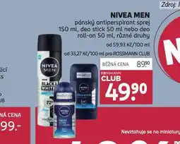 Rossmann Nivea men antiperspirant nabídka