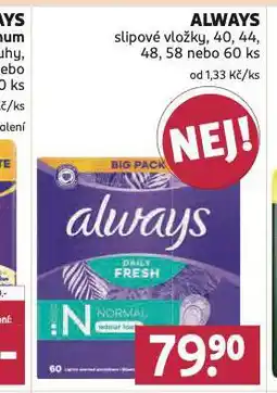 Rossmann Always dámské vložky nabídka