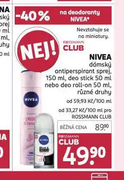 Rossmann Nivea antiperspirant nabídka