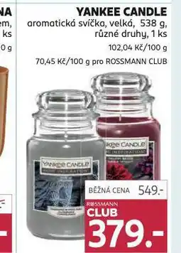 Rossmann Yankee candle svíčka nabídka