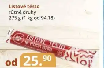 Potraviny CZ Listové těsto nabídka