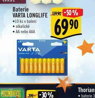 Albert Baterie varta longlife nabídka