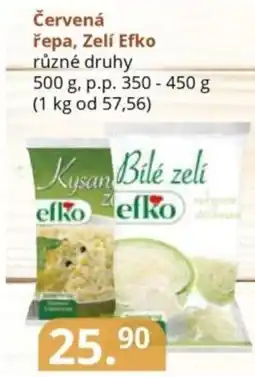 Potraviny CZ Červená řepa, Zelí Efko nabídka