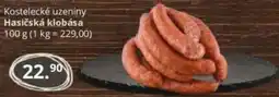 Potraviny CZ Kostelecké uzeniny Hasičská klobása nabídka